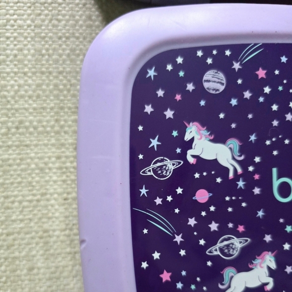 Set of 2 Bentgo Kids Lunch Boxes Durable/Leak-Proof 5 Compartment Purple Unicorn - Picture 6 of 7